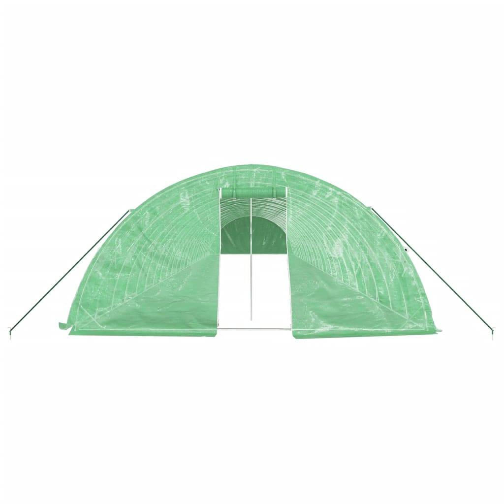 vidaXL Gewächshaus mit Stahlrahmen Grün 120 m² 24x5x2,3 m