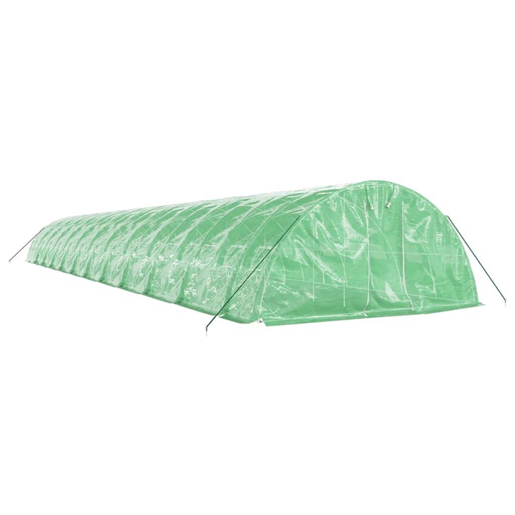 vidaXL Gewächshaus mit Stahlrahmen Grün 120 m² 24x5x2,3 m