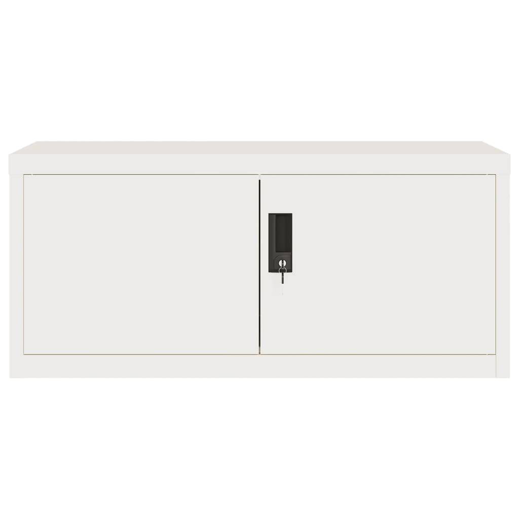 vidaXL Aktenschrank Weiß 90x40x220 cm Stahl