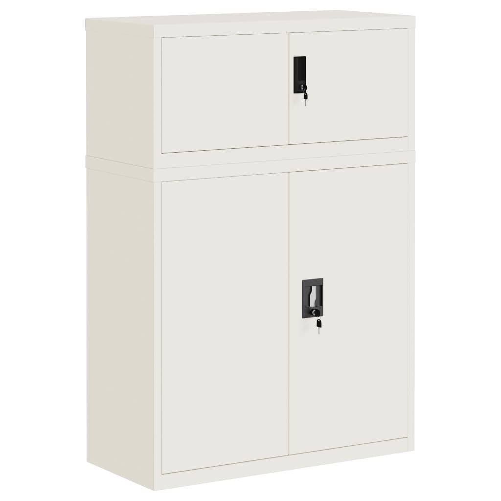 vidaXL Aktenschrank Weiß 90x40x130 cm Stahl