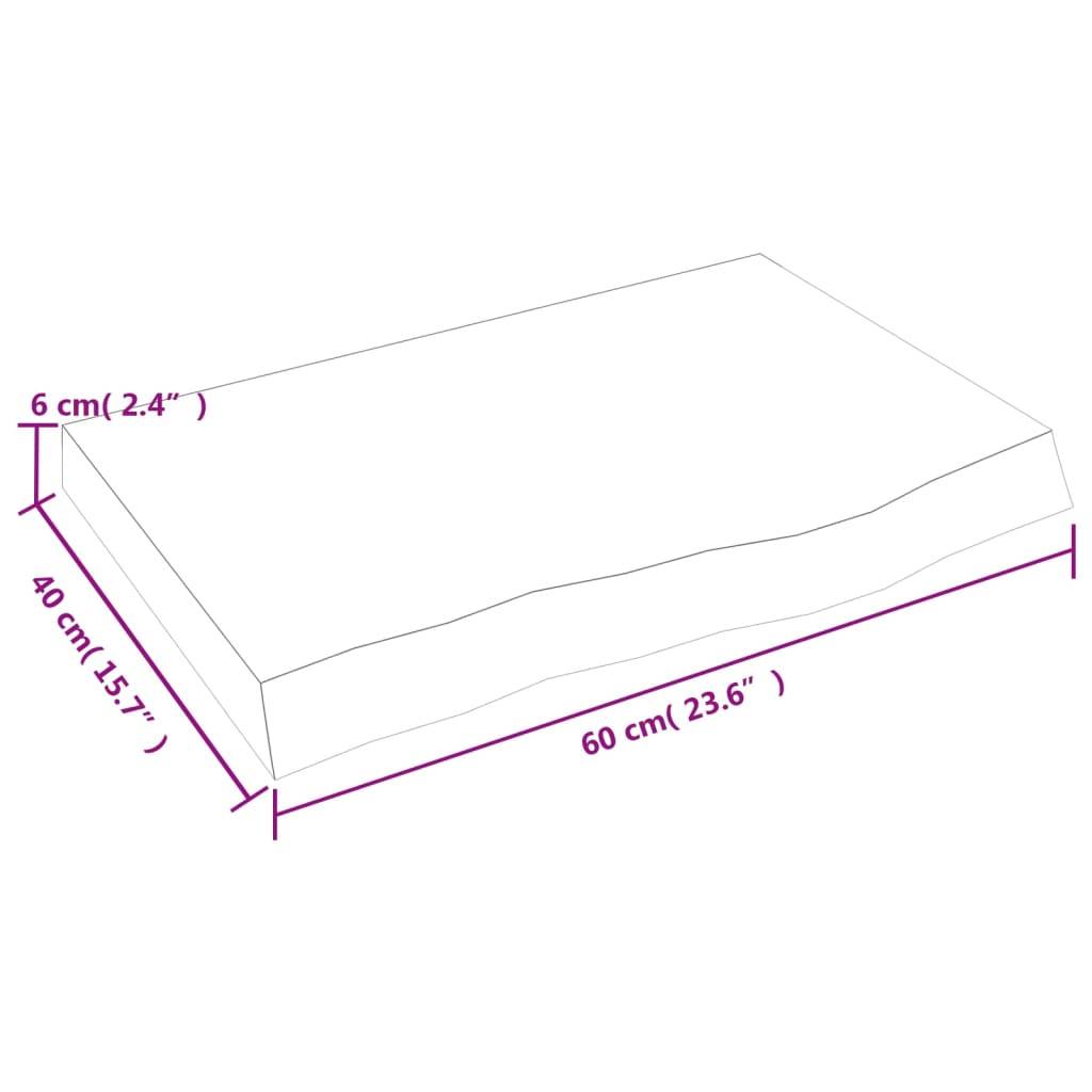 vidaXL Wandregal Dunkelbraun 60x40x(2-6) cm Massivholz Eiche Behandelt