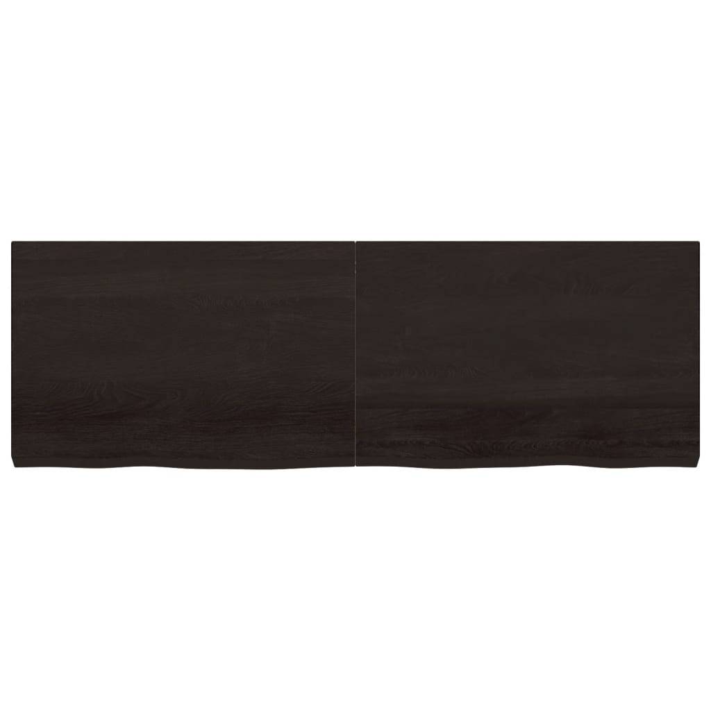 vidaXL Tischplatte Dunkelbraun 180x60x(2-6)cm Massivholz Eiche