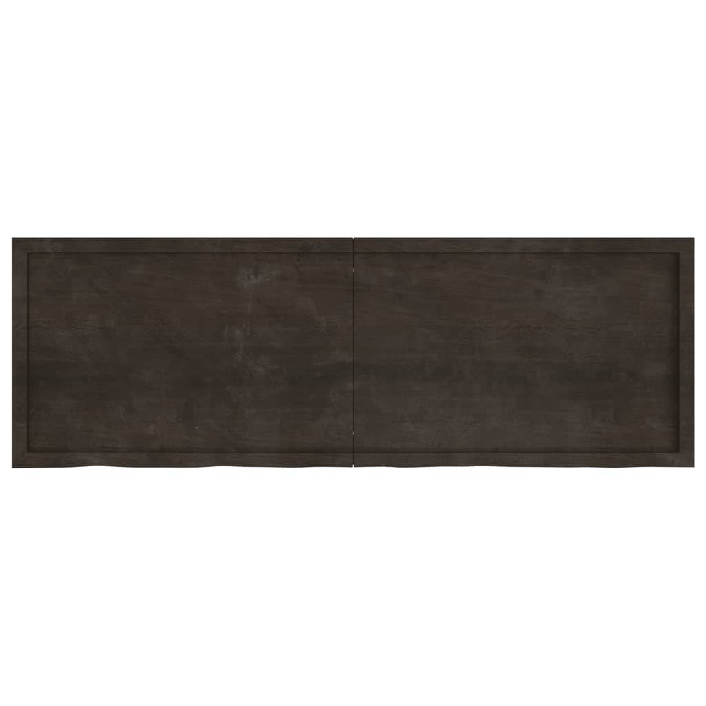 vidaXL Tischplatte Dunkelbraun 180x60x(2-6)cm Massivholz Eiche