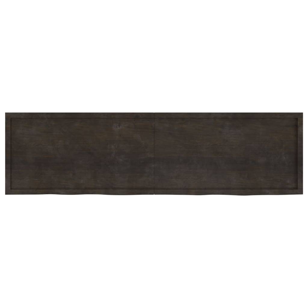 vidaXL Waschtischplatte Dunkelbraun 220x60x(2-4)cm Massivholz