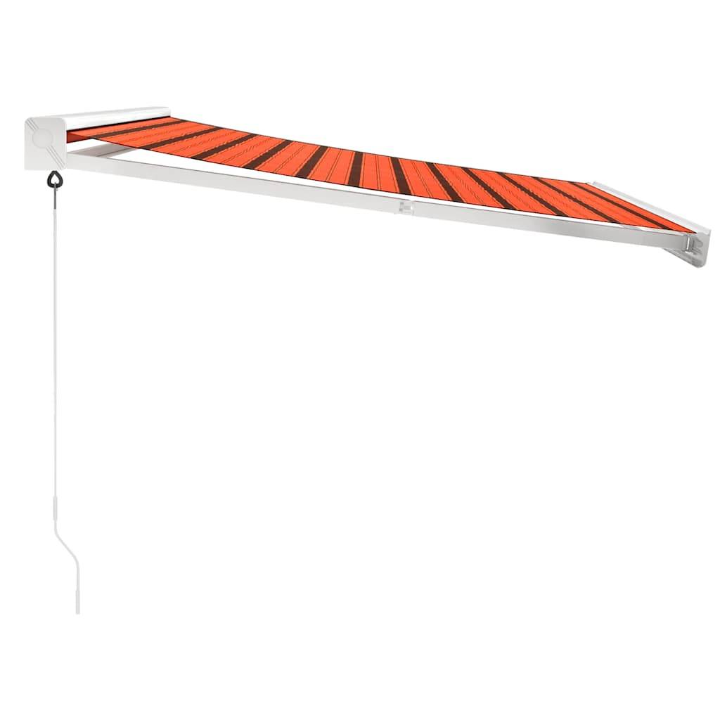 vidaXL Markise Einziehbar Orange und Braun 3,5x2,5 m Stoff & Aluminium