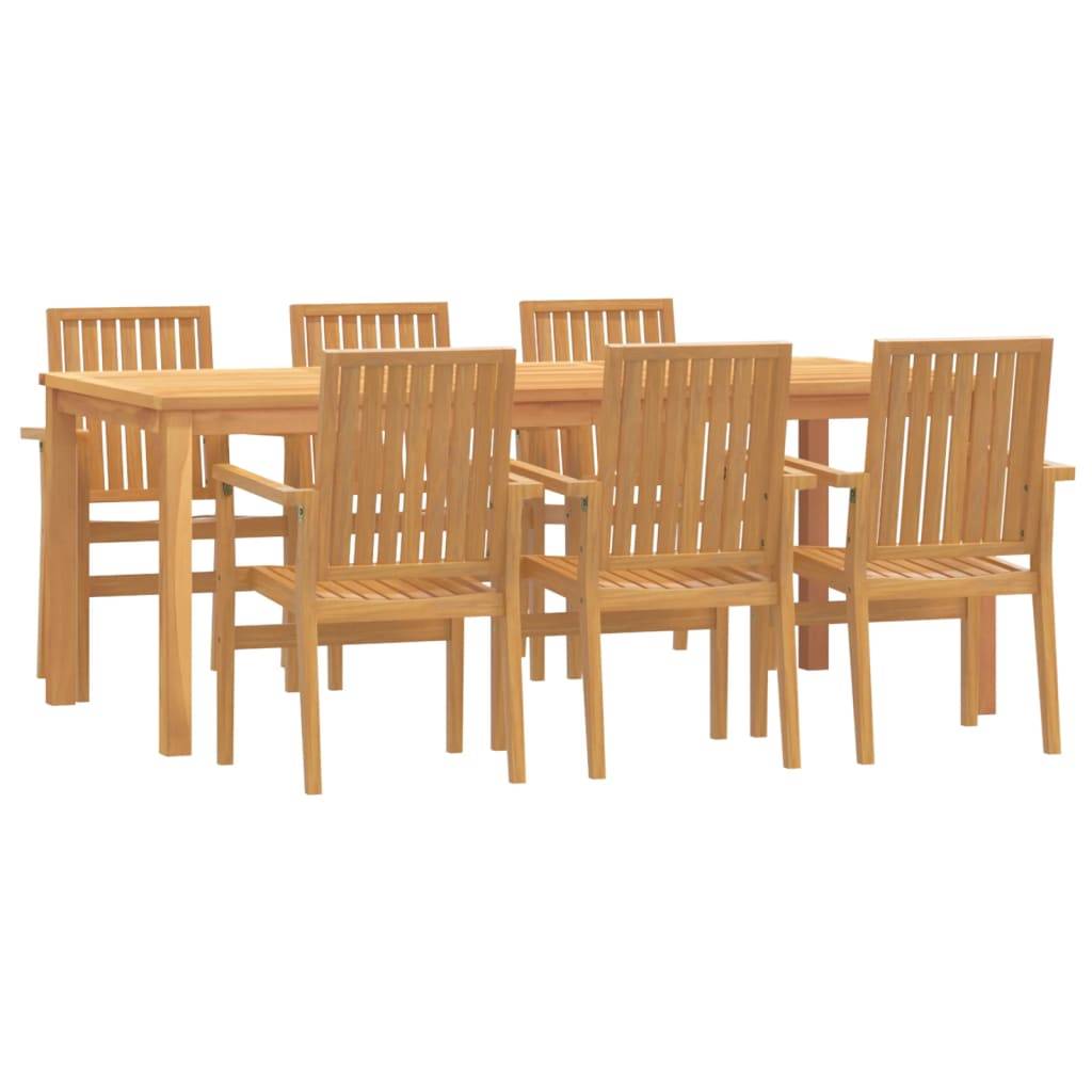 vidaXL 7-tlg. Garten-Essgruppe Massivholz Teak
