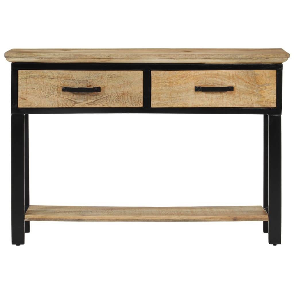vidaXL Konsolentisch 110x30x75 cm Raues Massivholz Mango