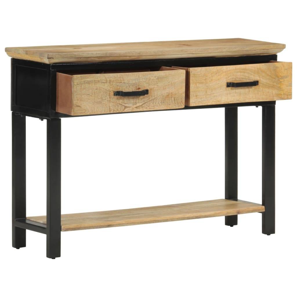 vidaXL Konsolentisch 110x30x75 cm Raues Massivholz Mango