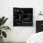 vidaXL Schmuckschrank mit Spiegel Wandmontage Schwarz 37,5x10x67 cm vidaXL Schmuckschrank mit Spiegel Wandmontage Schwarz 37,5x10x67 cm