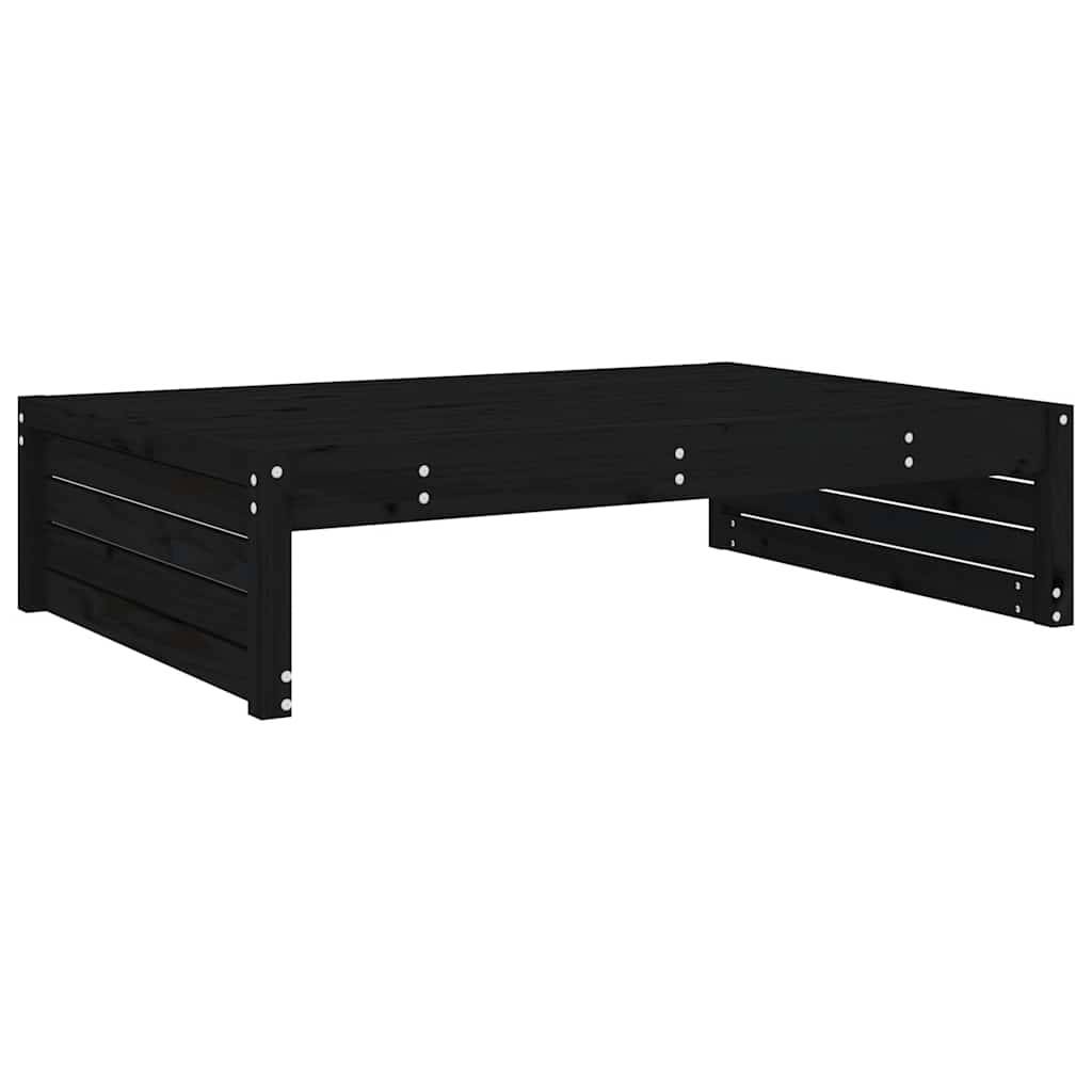 vidaXL Gartenhocker Schwarz 120x80 cm Massivholz Kiefer