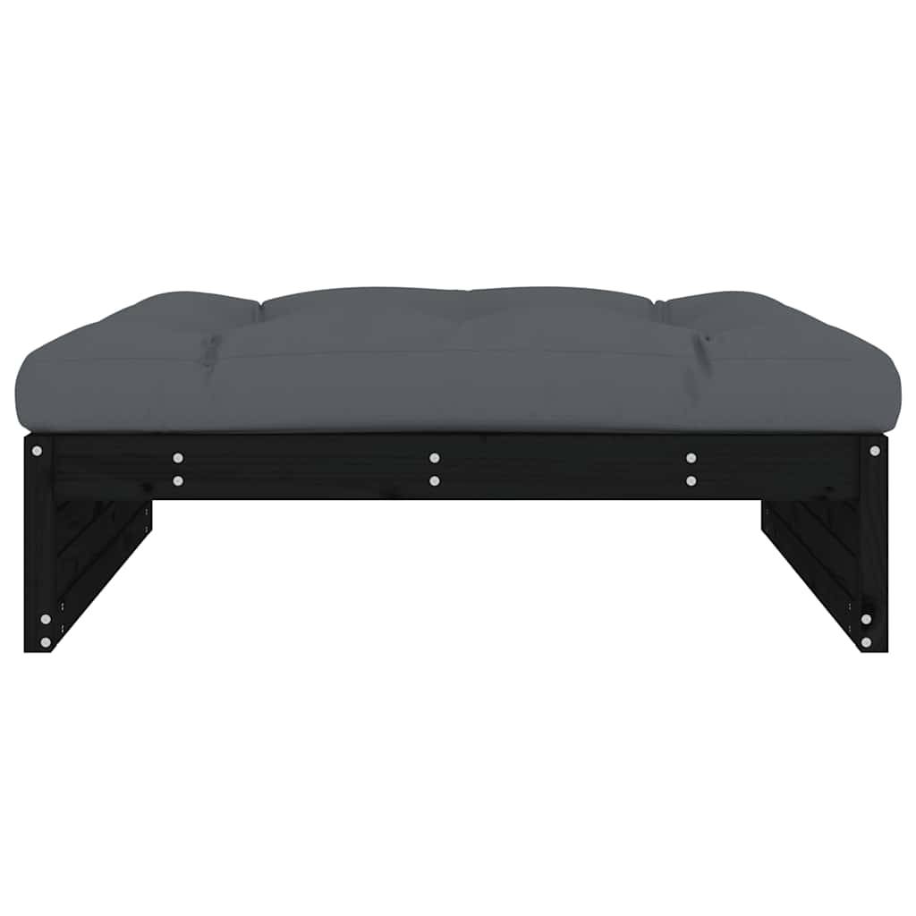 vidaXL Gartenhocker Schwarz 120x80 cm Massivholz Kiefer