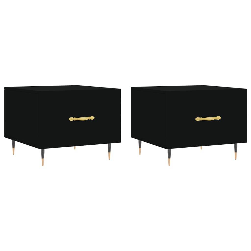 vidaXL Couchtische 2 Stk. Schwarz 50x50x40 cm Holzwerkstoff