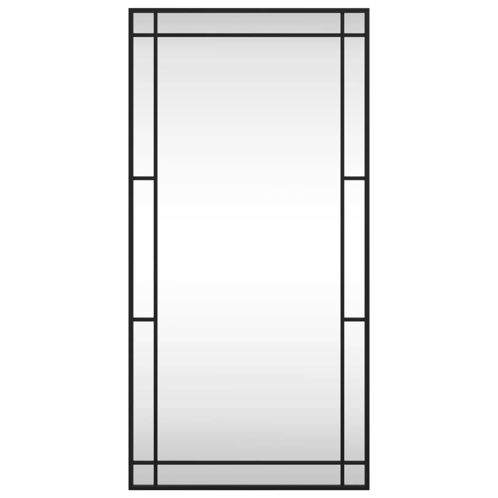 vidaXL Wandspiegel Schwarz 50x100 cm Rechteckig Eisen