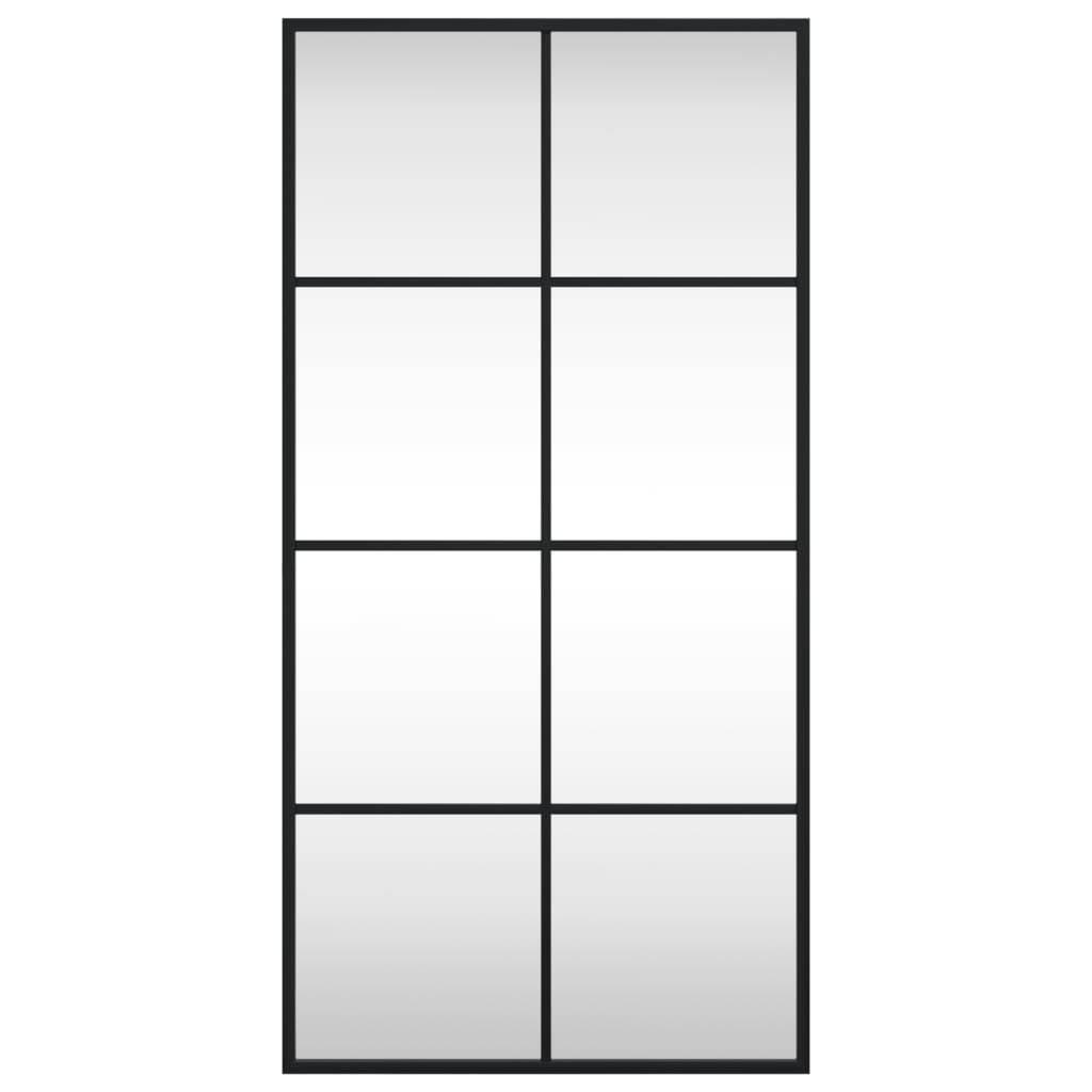 vidaXL Wandspiegel Schwarz 40x80 cm Rechteckig Eisen