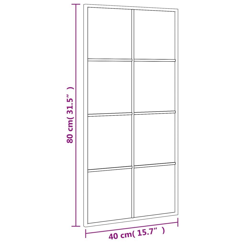 vidaXL Wandspiegel Schwarz 40x80 cm Rechteckig Eisen