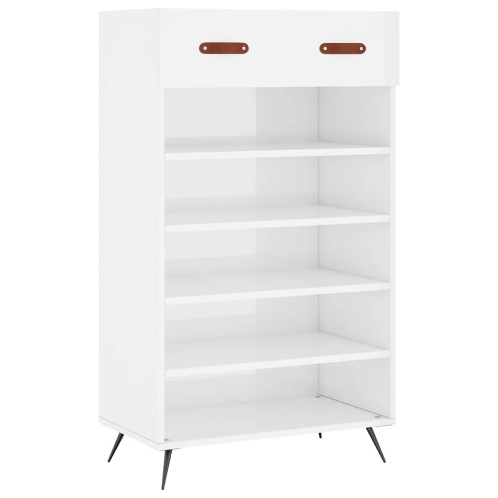 vidaXL Schuhschrank Hochglanz-Weiß 60x35x105 cm Holzwerkstoff