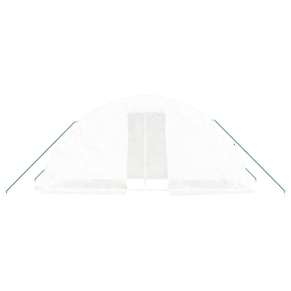 vidaXL Gewächshaus mit Stahlrahmen Weiß 10 m² 5x2x2,3 m