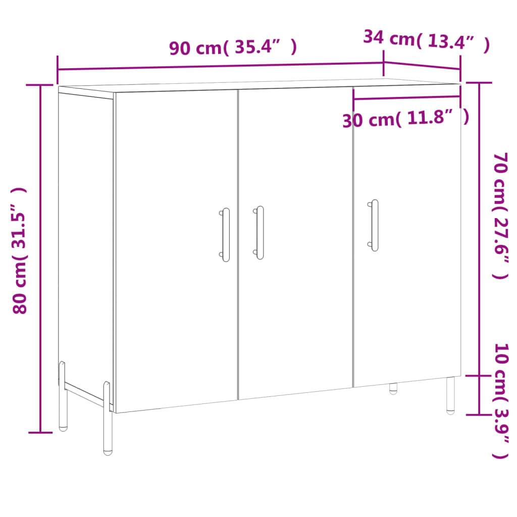 vidaXL Sideboard Weiß 90x34x80 cm Holzwerkstoff