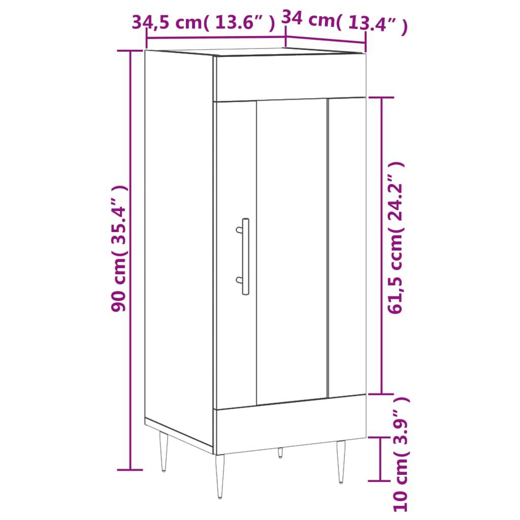 vidaXL Sideboard Weiß 34,5x34x90 cm Holzwerkstoff