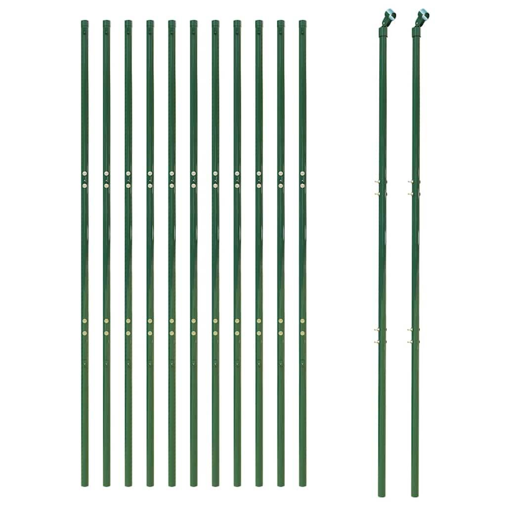 vidaXL Maschendrahtzaun Grün 1,6x25 m Verzinkter Stahl