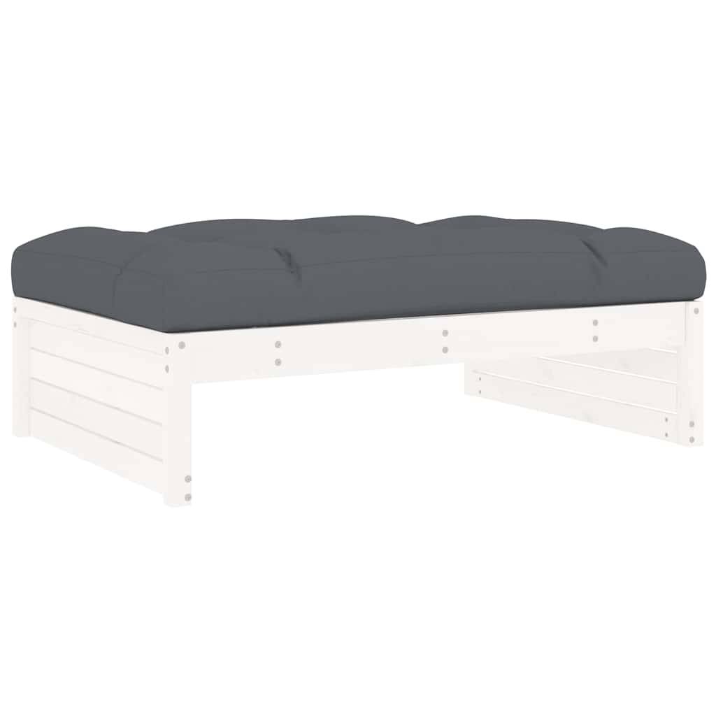 vidaXL Gartenhocker Weiß 120x80 cm Massivholz Kiefer