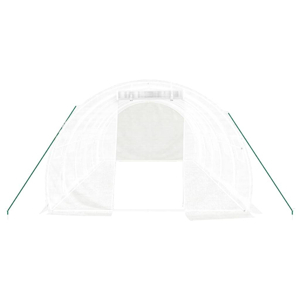 vidaXL Gewächshaus mit Stahlrahmen Weiß 18 m² 6x3x2 m