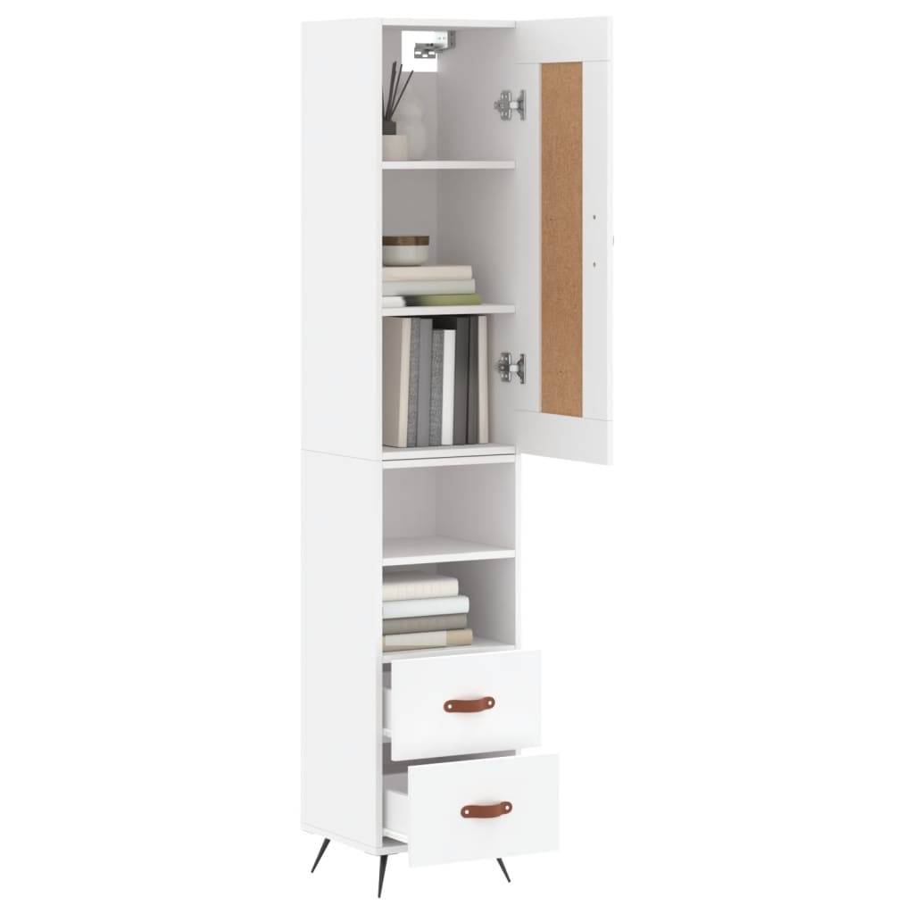 vidaXL Highboard Weiß 34,5x34x180 cm Holzwerkstoff