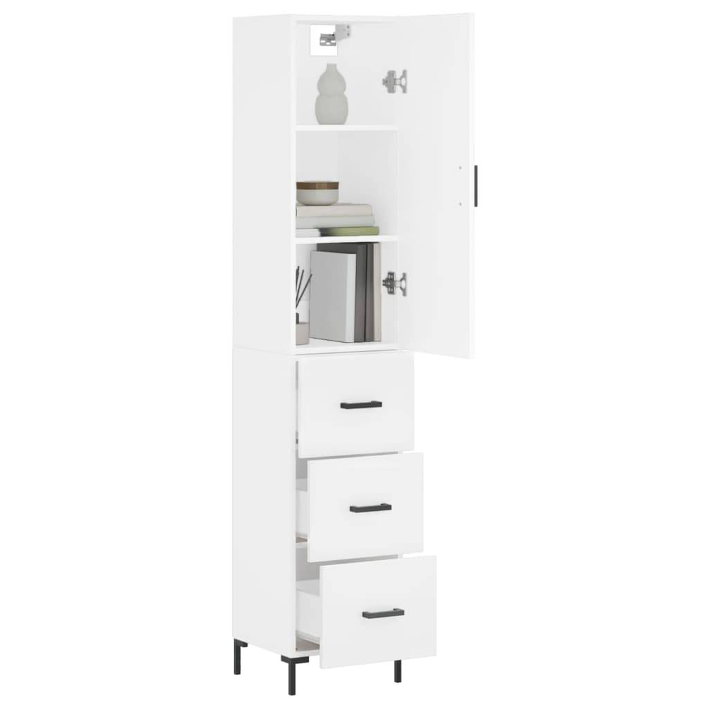 vidaXL Highboard Weiß 34,5x34x180 cm Holzwerkstoff