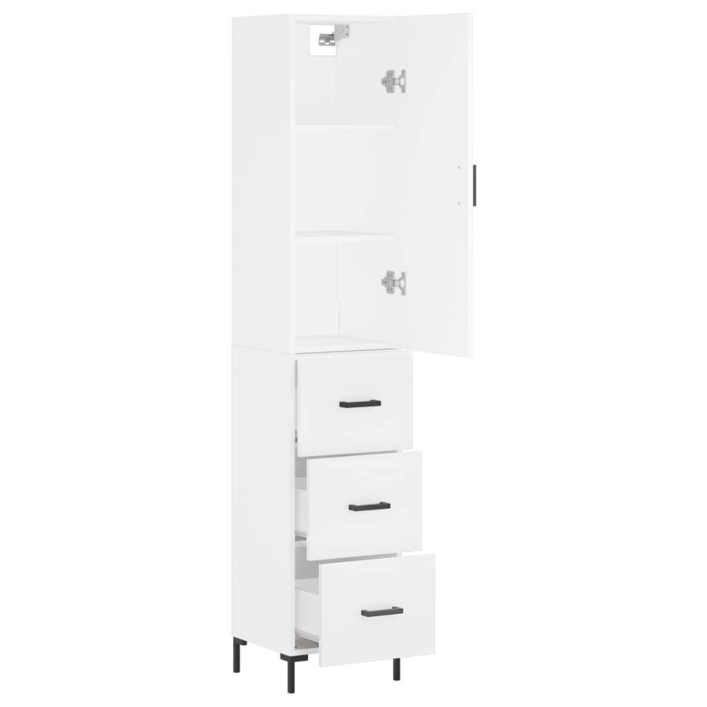 vidaXL Highboard Weiß 34,5x34x180 cm Holzwerkstoff
