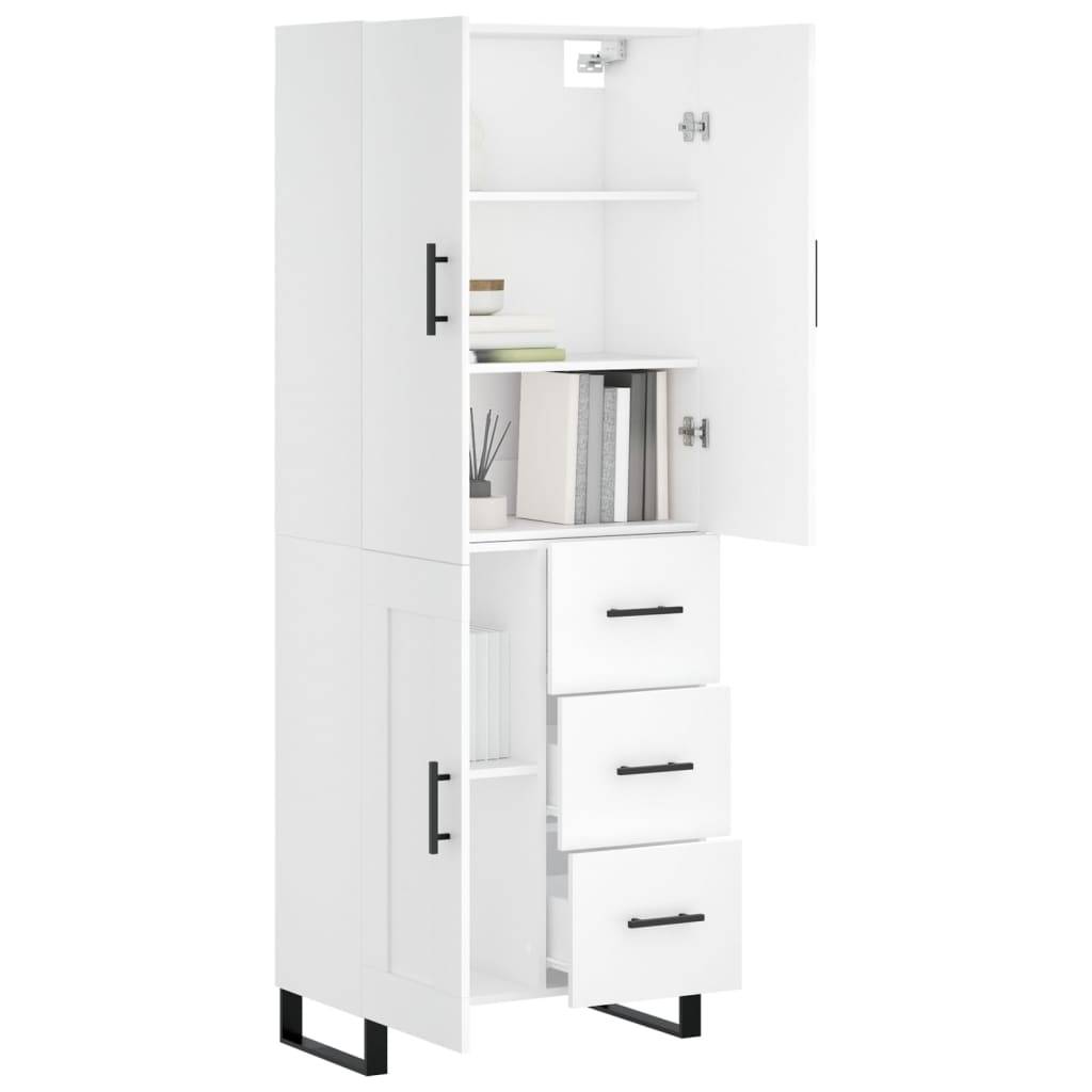 vidaXL Highboard Weiß 69,5x34x180 cm Holzwerkstoff