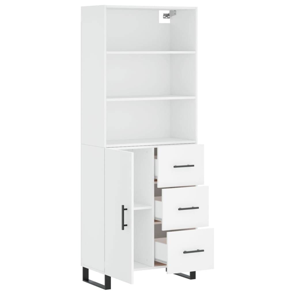vidaXL Highboard Weiß 69,5x34x180 cm Holzwerkstoff
