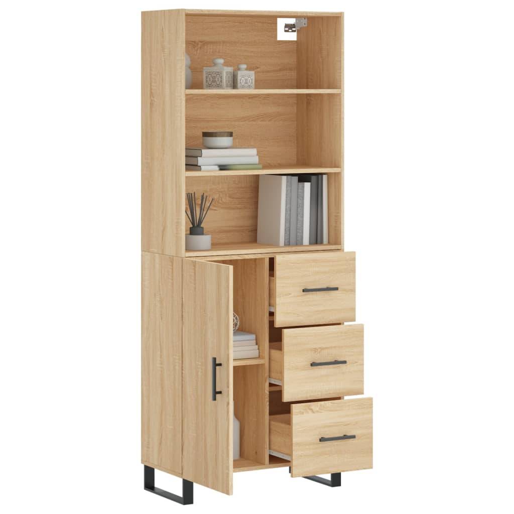 vidaXL Highboard Sonoma-Eiche 69,5x34x180 cm Holzwerkstoff