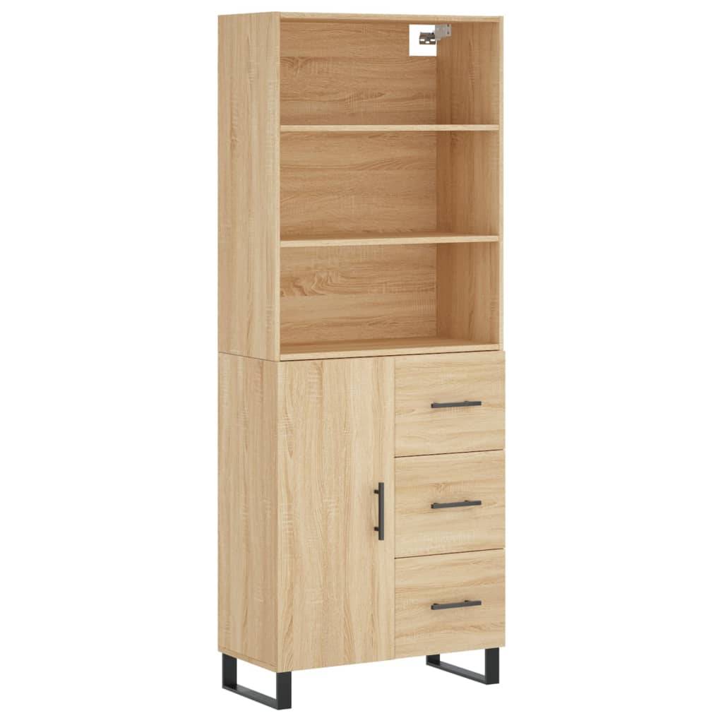 vidaXL Highboard Sonoma-Eiche 69,5x34x180 cm Holzwerkstoff