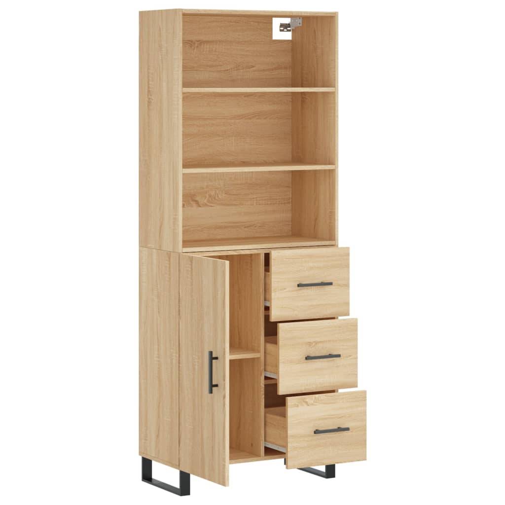 vidaXL Highboard Sonoma-Eiche 69,5x34x180 cm Holzwerkstoff