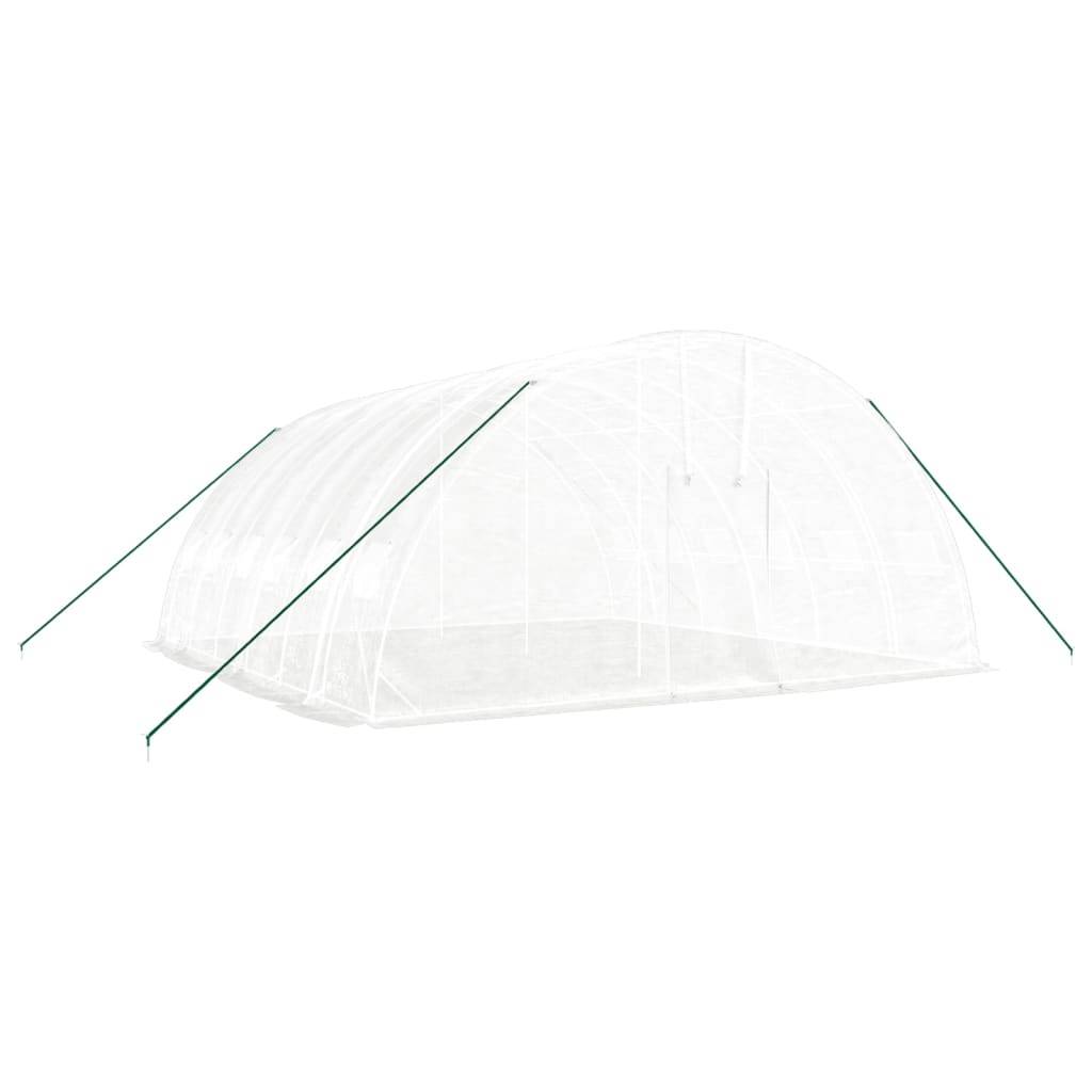 vidaXL Gewächshaus mit Stahlrahmen Weiß 36 m² 6x6x2,85 m