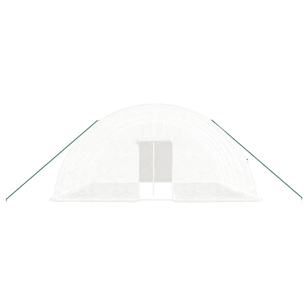 vidaXL Gewächshaus mit Stahlrahmen Weiß 36 m² 6x6x2,85 m