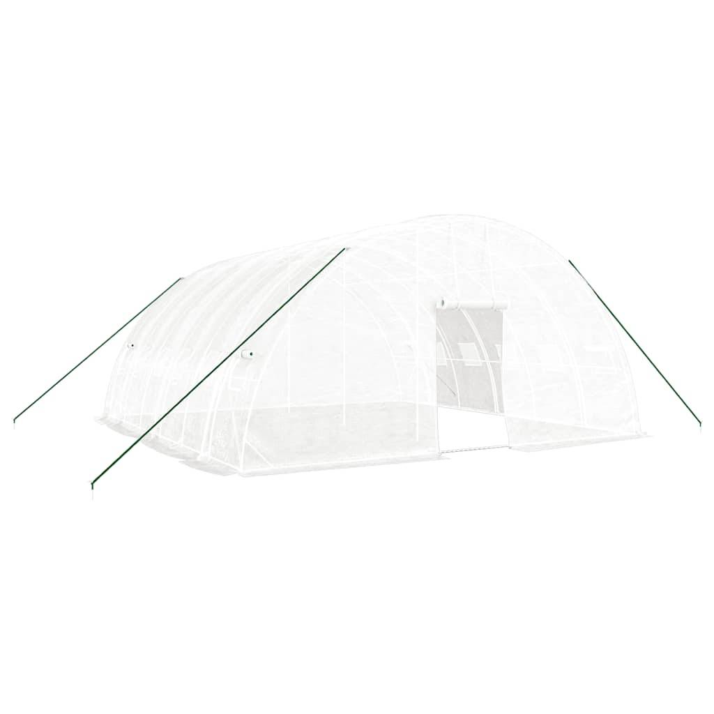 vidaXL Gewächshaus mit Stahlrahmen Weiß 36 m² 6x6x2,85 m