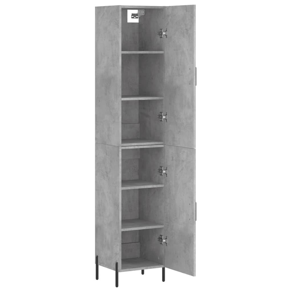 vidaXL Highboard Betongrau 34,5x34x180 cm Holzwerkstoff