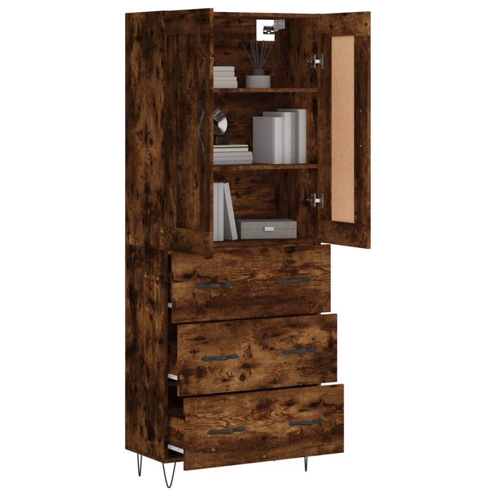 vidaXL Highboard Räuchereiche 69,5x34x180 cm Holzwerkstoff