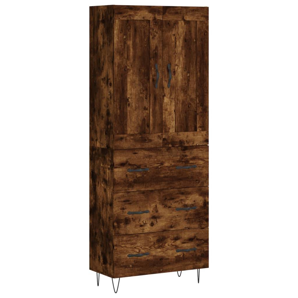vidaXL Highboard Räuchereiche 69,5x34x180 cm Holzwerkstoff