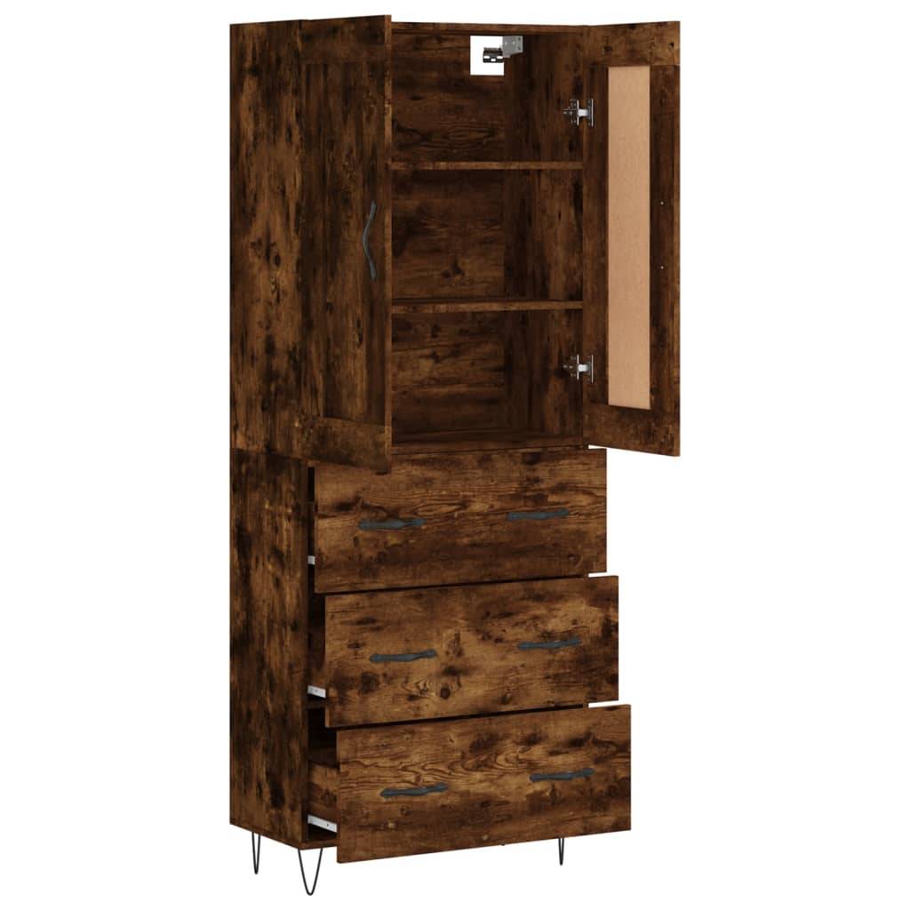 vidaXL Highboard Räuchereiche 69,5x34x180 cm Holzwerkstoff