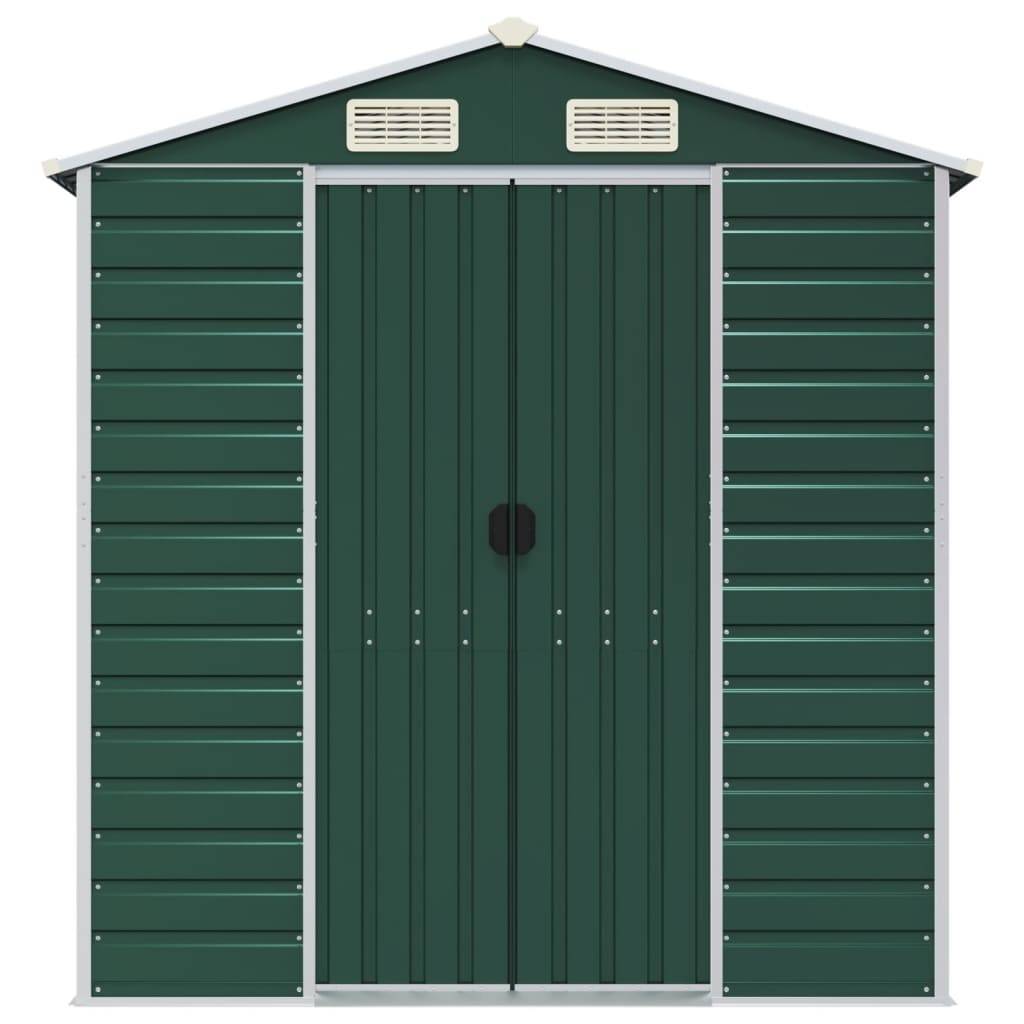 vidaXL Gerätehaus Grün 191x300x198 cm Verzinkter Stahl