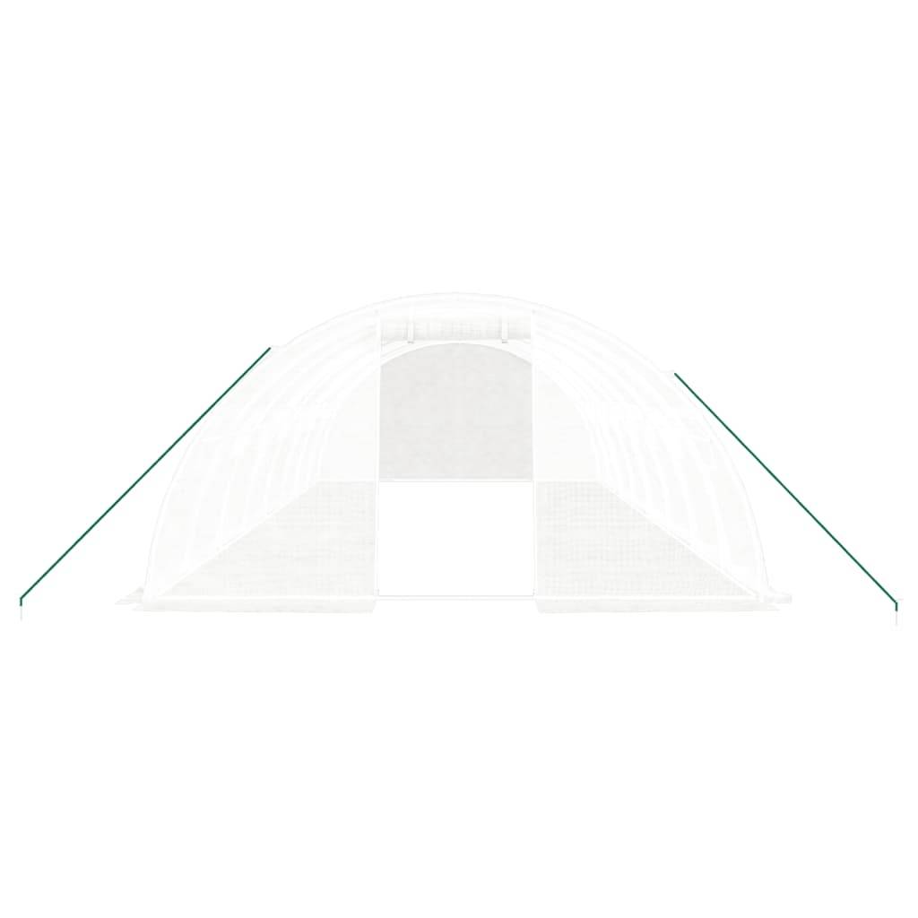 vidaXL Gewächshaus mit Stahlrahmen Weiß 32 m² 8x4x2 m