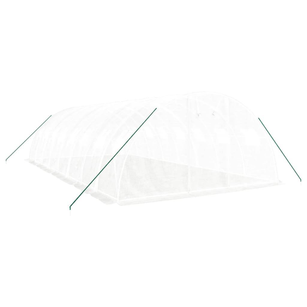 vidaXL Gewächshaus mit Stahlrahmen Weiß 32 m² 8x4x2 m