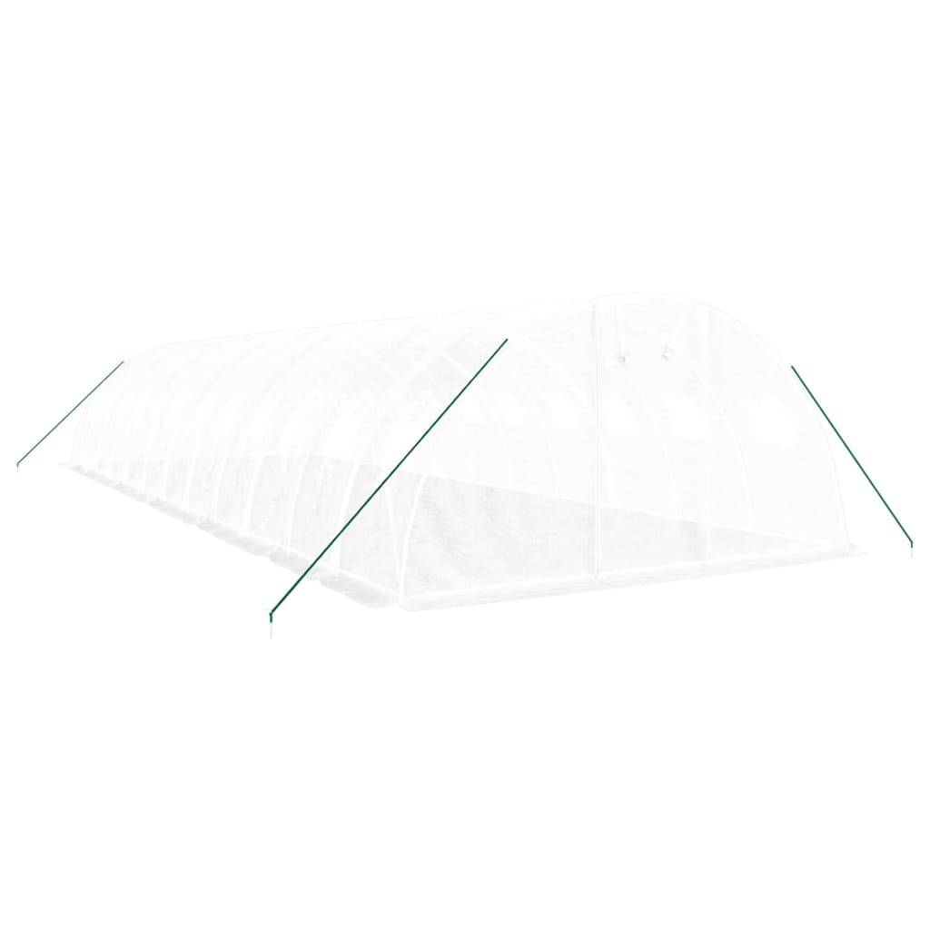 vidaXL Gewächshaus mit Stahlrahmen Weiß 48 m² 12x4x2 m