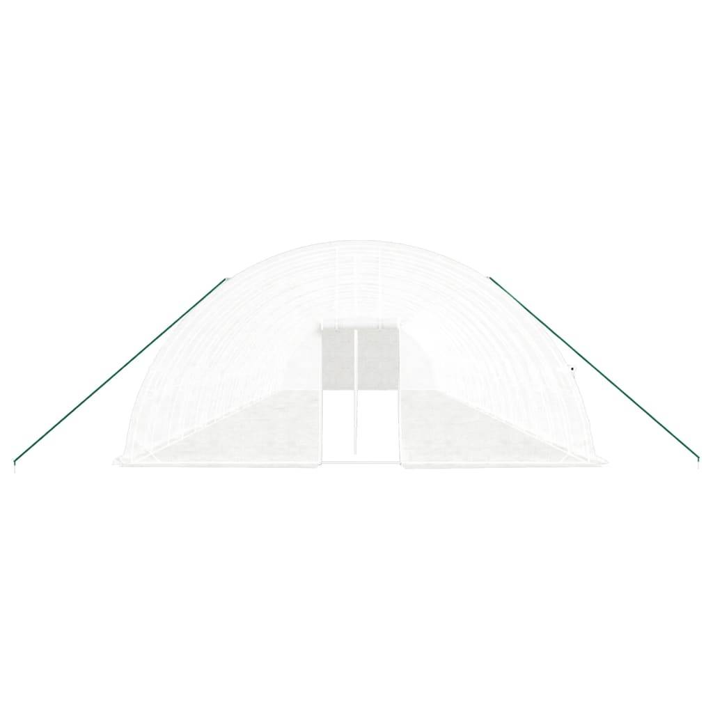 vidaXL Gewächshaus mit Stahlrahmen Weiß 120 m² 20x6x2,85 m