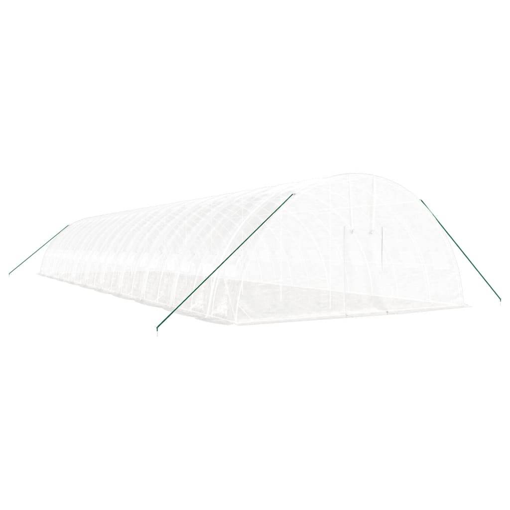 vidaXL Gewächshaus mit Stahlrahmen Weiß 120 m² 20x6x2,85 m