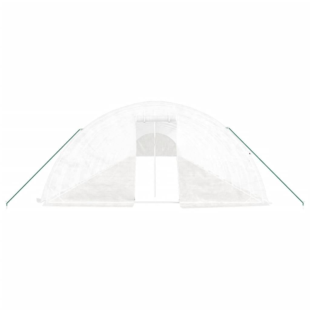 vidaXL Gewächshaus mit Stahlrahmen Weiß 120 m² 24x5x2,3 m