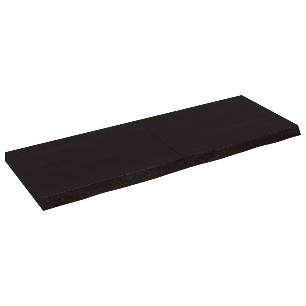 vidaXL Tischplatte Dunkelbraun 140x50x(2-6)cm Massivholz Eiche