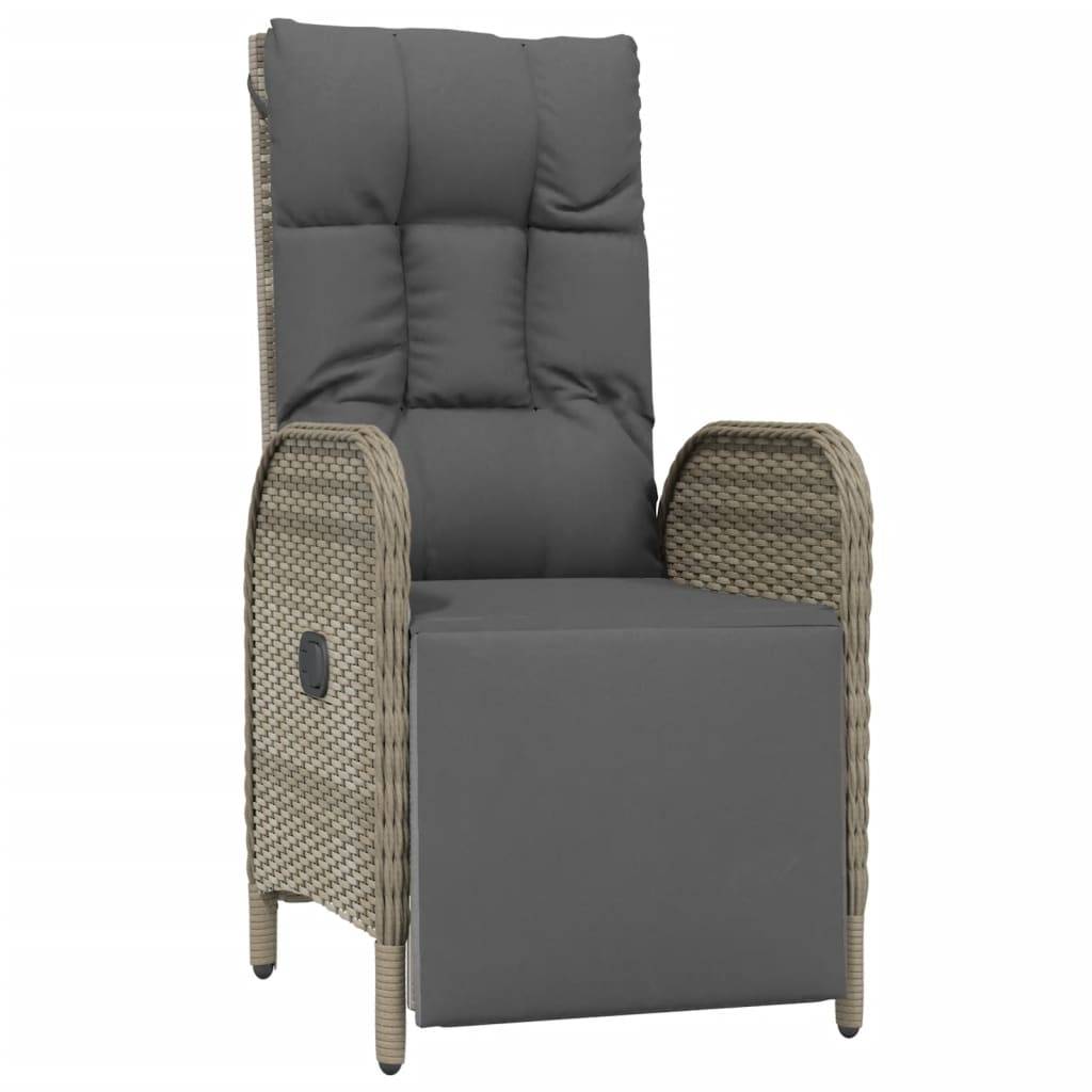 vidaXL 4-tlg. Garten-Essgruppe mit Kissen Grau Poly Rattan
